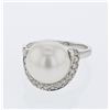 Image 1 : 18KT White Gold 11.62ct Pearl and Diamond Ring