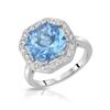 Image 1 : 18KT White Gold 5.70ct Blue Topaz and Diamond Ring