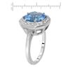 Image 2 : 18KT White Gold 5.70ct Blue Topaz and Diamond Ring