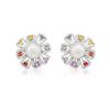 Image 1 : 14KT White Gold 24.92ctw Pearl Sapphire and Diamond Earrings