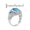Image 2 : 14KT White Gold 8.34ct Blue Topaz and Diamond Ring