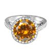 Image 1 : 14KT White Gold 3.87ct Citrine and Diamond Ring