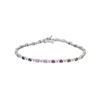Image 1 : 18KT White Gold 3.30ctw Multi Color Sapphire and Diamond Bracelet