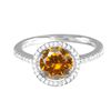 Image 1 : 14KT White Gold 0.36ct Citrine and Diamond Ring