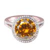 Image 1 : 14KT Rose Gold 3.05ct Citrine and Diamond Ring