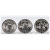 Image 2 : Lot of (3) 1951, 1957, 1958 Franklin Half Dollars