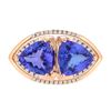 Image 1 : 14KT Rose Gold 4.66ctw Tanzanite and Diamond Ring