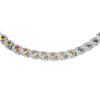Image 2 : 18KT White Gold 6.62ctw Multi Color Sapphire and Diamond Necklace