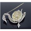 Image 5 : 14KT White Gold Pearl and Diamond Brooch
