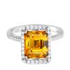 Image 1 : 14KT White Gold 14.22ct Citrine and Diamond Ring