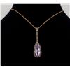 Image 5 : Levian 14KT Rose Gold Amethyst and Diamond Pendant with Chain