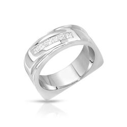 14KT White Gold 0.52ctw Mens Diamond Wedding Band