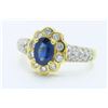 Image 2 : 18KT Yellow Gold Blue Sapphire and Diamond Ring
