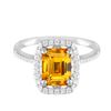 Image 1 : 14KT White Gold 3.79ct Citrine and Diamond Ring
