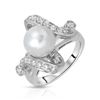 Image 1 : 14KT White Gold 5.35ct Pearl and Diamond Ring