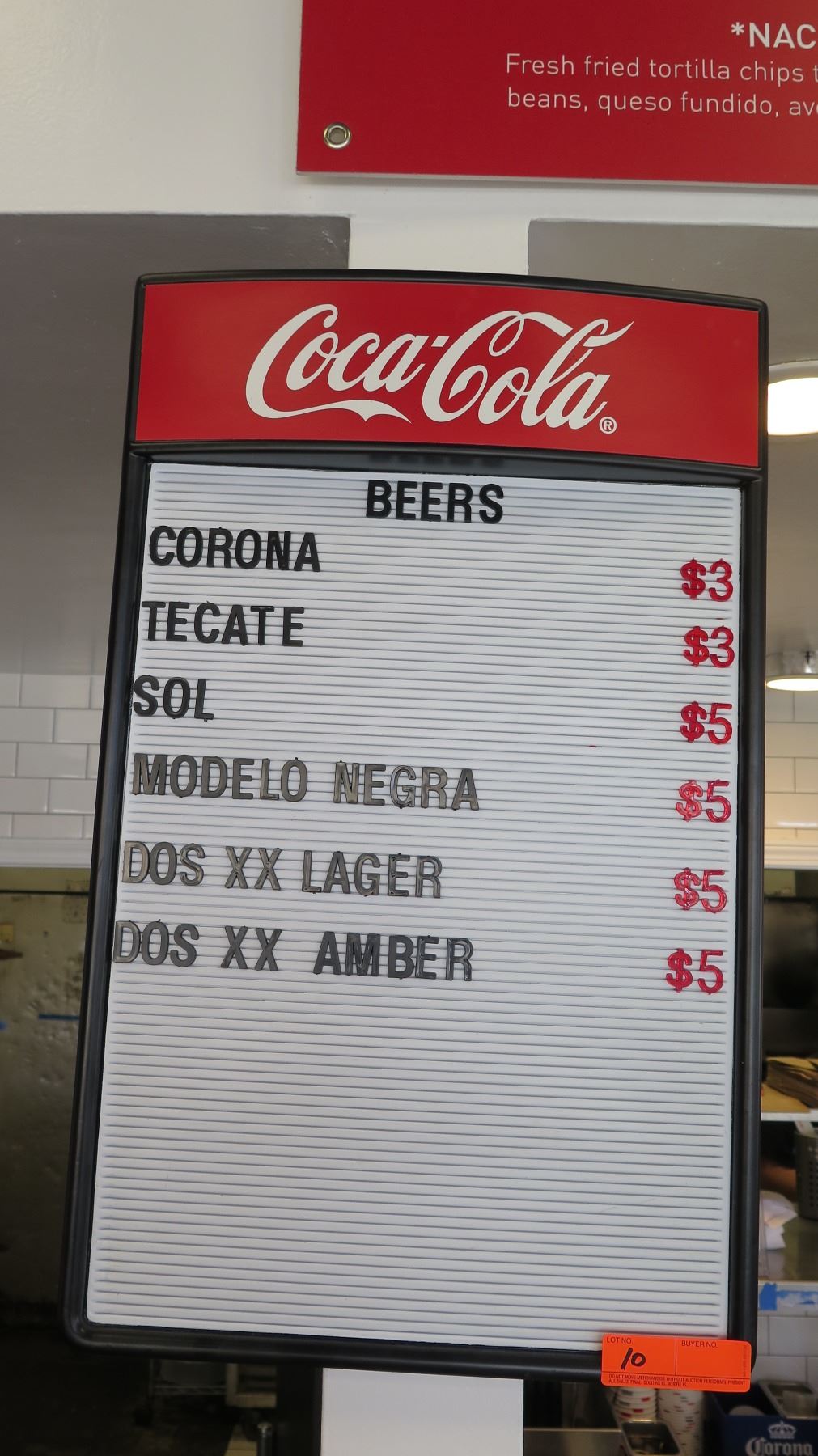Coca Cola Letter Menu Board 26" x 16" Oahu Auctions