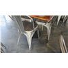 Image 8 : Square Wood Table w/Round Metal Base (35 X 35 X 29 H), 4 Retro Metal Chairs