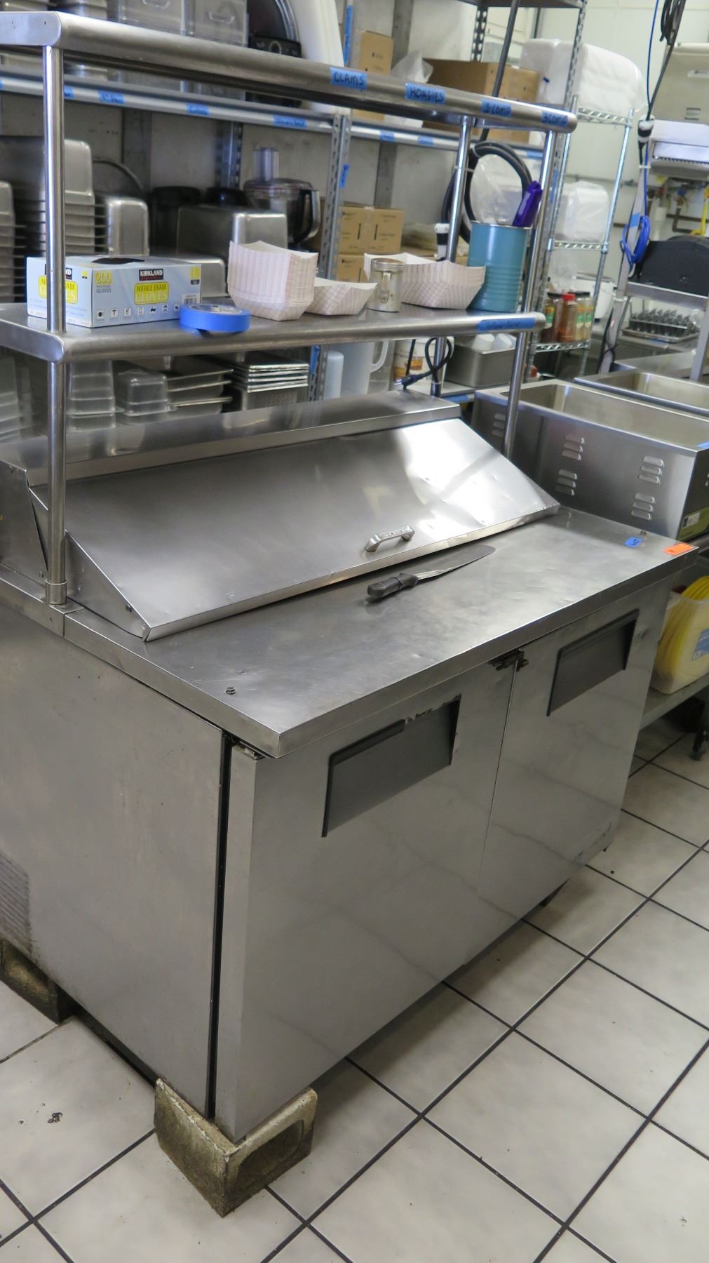 True 2 Door Cooler and Cold Prep Station with Shelf 48