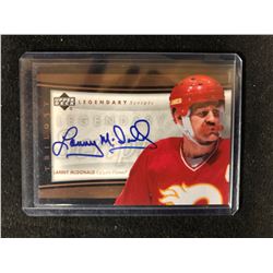 UPPER DECK LEGENDARY SCRIPTS LANNY McDONALD AUTOGRAPHED HOCKEY CARD