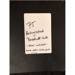 75 AUTOGRAPHED BASEBALL CARDS (STARS INCLUDED: GIAMBI, VENTURA, YOUNT)