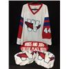 Image 1 : NEW WEST SALMONBELLIES GAME WORN HOCKEY JERSEY LOT (4 JERSEYS)