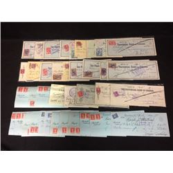 1930-40'S USED CANADIAN BANK CHEQUE LOT