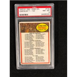 1972 O-PEE-CHEE CFL #132 CHECKLIST 1-132 (NM-MT 8) PSA GRADED