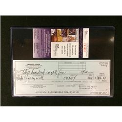 LEONARD COHEN SIGNED CHEQUE W/ JSA COA