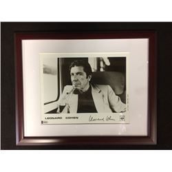 LEONARD COHEN SIGNED FRAMED PHOTO W/ BECKETT COA