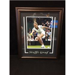 STEFFI GRAF AUTOGRAPHED FRAMED PHOTO W/ JSA COA (18" X 22")