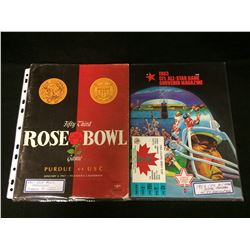 VINTAGE SPORTS GAME PROGRAMS LOT (1967 ROSE BOWL PROGRAM, 1983 CFL ALL-STAR GAME PROGRAM W/ TICKET)