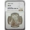 Image 2 : 1881-S Morgan Silver Dollar  NGC MS65