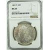 Image 2 : 1881-S Morgan Silver Dollar  NGC MS65