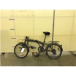 GREY NO NAME 6 SPEED FOLDING BIKE WITH BROKEN HANDLEBAR