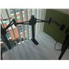 Image 3 : DESK MOUNT FULLY ADJUSTABLE DOUBLE MONITOR STAND WITH 2 ASUS 24" ROTATING MONITORS