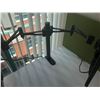 Image 3 : DESK MOUNT FULLY ADJUSTABLE DOUBLE MONITOR STAND WITH 2 ASUS 24" ROTATING MONITORS