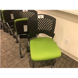 STEELCASE TURNSTONE GREEN SEAT FOLDABLE NESTING CHAIR