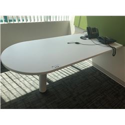 STEELCASE TURNSTONE WHITE BULLET TOP DESK / CONFERENCE TABLE