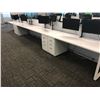 Image 2 : STEELCASE TURNSTONE WHITE WITH GLASS PANEL 6 PERSON OFFICE CUBICLE WITH FILE PEDESTALS