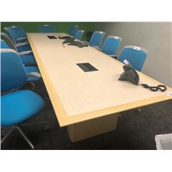 BAMBOO INLAYED TOP 14' BOARDROOM TABLE