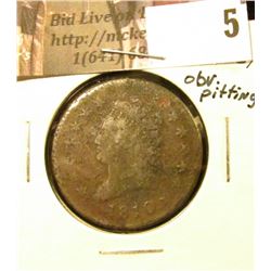 1810 U.S. Large Cent, Fine details, obverse pitting.