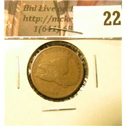 1858 U.S. Flying Eagle Cents, small letters, VG.