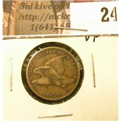 1858 U.S. Flying Eagle Cents, small letters, VF.