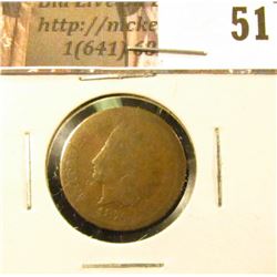 1876 U.S. Indian Head Cent, AG.