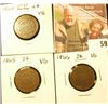 Image 1 : (3) Two Cent Pieces: 1864 large motto, 1865, & 1866. All VG.
