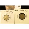 Image 1 : (2) Three Cent Nickels: 1867 VF cleaned & 1868 Fine.