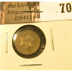 1852 U.S. Three Cent Silver, VF.