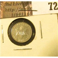 1853 U.S. Three Cent Silver, Fine.