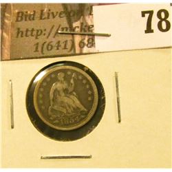 1854 arrows U.S. Seated Liberty Half Dime, Fine.