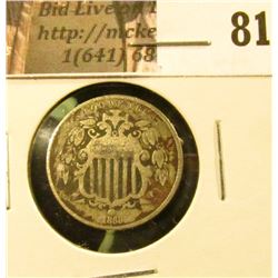1868 U.S. Shield Nickel, Very Good-Fine.
